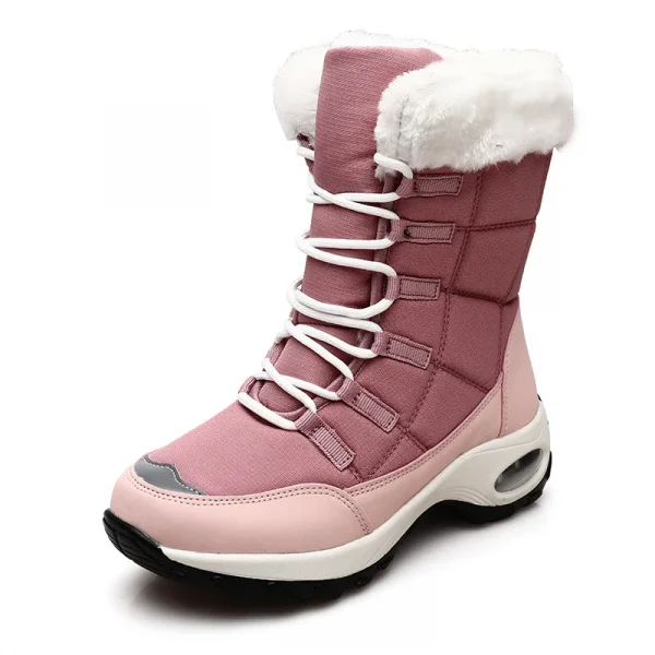 Women Winter Boots Heels Women's Ankle Boots Thick-soled Wool Casual  Snow Boots for Women Shoes - Image 4