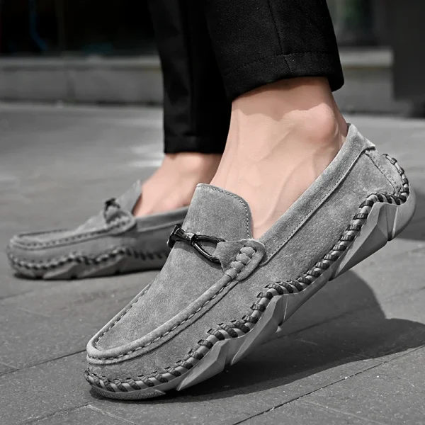 Men's Soft Moccasin Driving Loafers Suede Boat Shoes Fancy Men's Casual Genuine Leather Loafers - Image 3