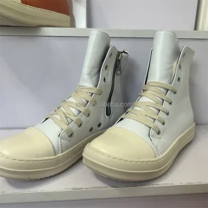Vintage Design Women  Men Shoes Thick Shoe Lace Fashion High Top Leather Casual Women Flat Boots