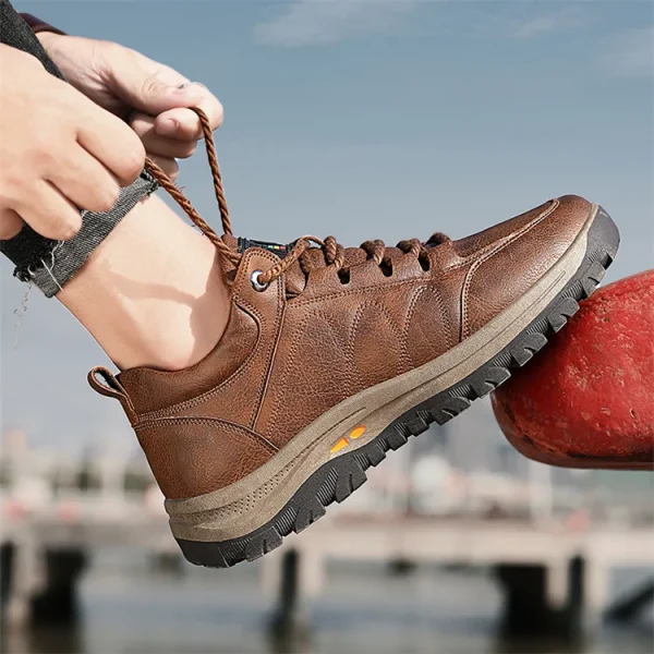 Wholesale Fashion Outdoor Climbing Sports Men's Western Waterproof  Ankle Platform Safety Boots - Image 2