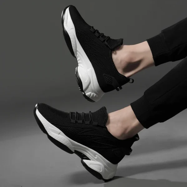 Invisible Inner Height Increasing 6cm 8cm10cm Flying Mesh Casual Sneakers for Men Lace-Up Anti-Slip Size 36-44