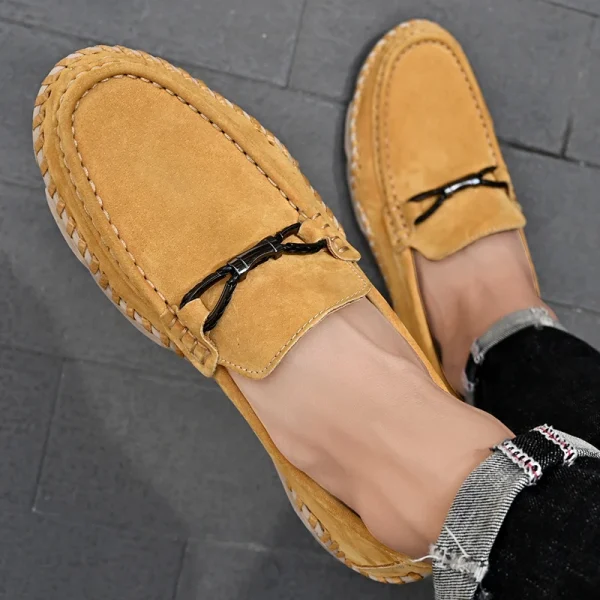 Men's Soft Moccasin Driving Loafers Suede Boat Shoes Fancy Men's Casual Genuine Leather Loafers