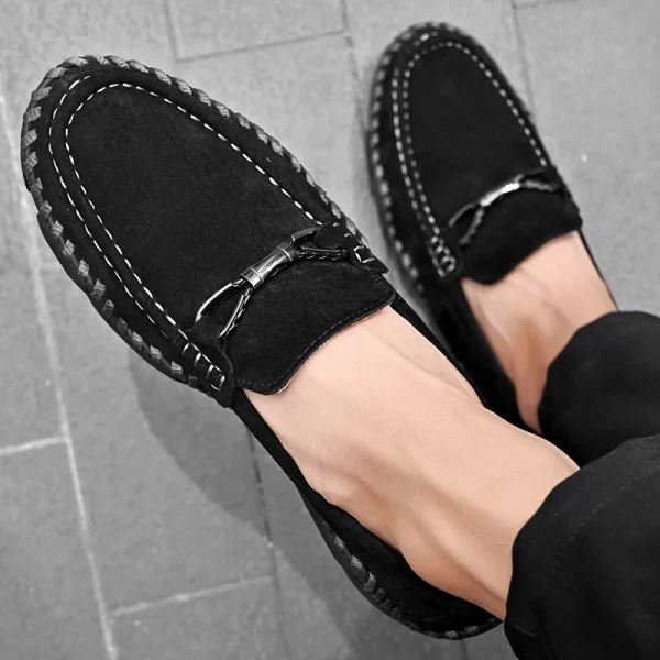 Men's Soft Moccasin Driving Loafers Suede Boat Shoes Fancy Men's Casual Genuine Leather Loafers - Image 5