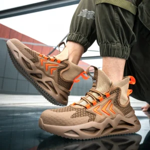 High Cut Breathable and Lightweight Fashion Labor Anti-Smashing Anti-Piercing Safety Work Boots for Men