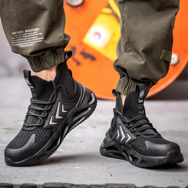 High Cut Breathable and Lightweight Fashion Labor Anti-Smashing Anti-Piercing Safety Work Boots for Men - Image 4