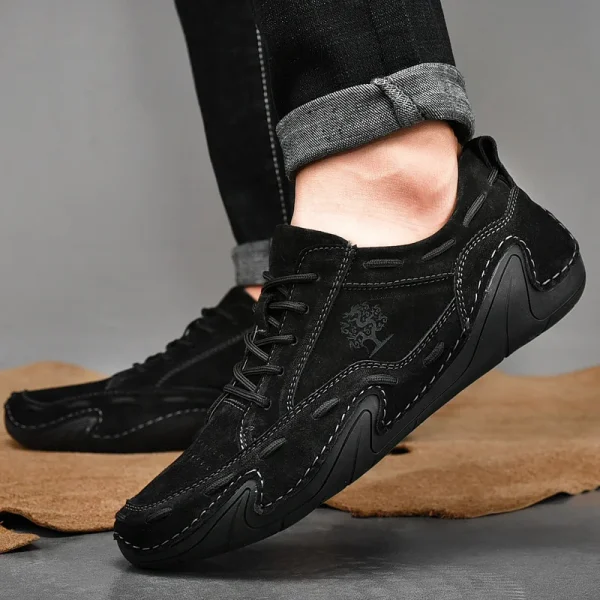 Outdoor Men Casual Shoes Men Suede Leather Sneakers Handmade Breathable Mens Loafers Moccasins Flat Driving Boat Shoes Plus Size - Image 3