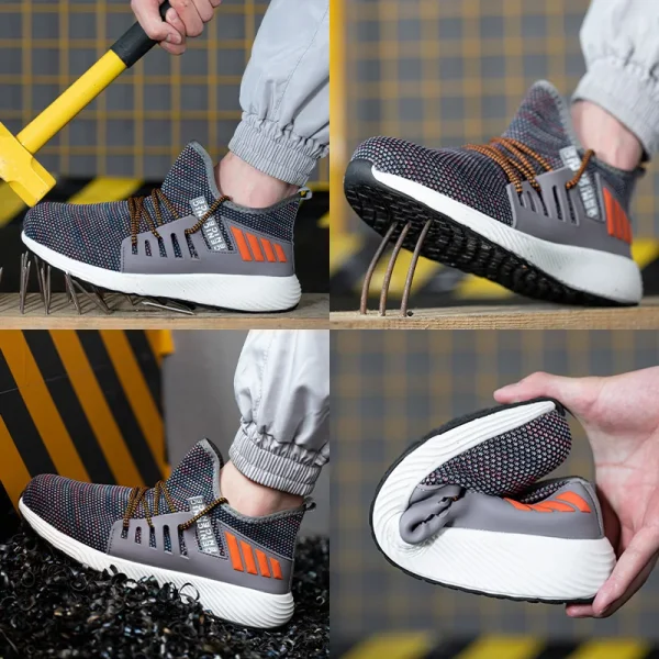 LIGHT BEARER Fashionable Light Weight Steel Toe Safety Shoes Sneakers for Men and Women Work - Image 2