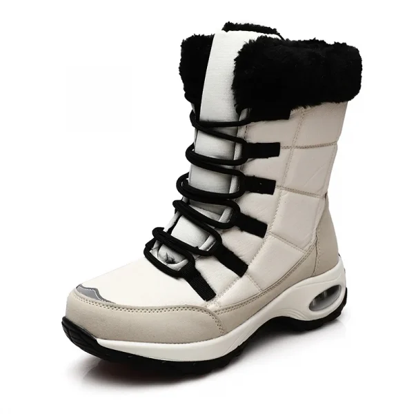 Women Winter Boots Heels Women's Ankle Boots Thick-soled Wool Casual  Snow Boots for Women Shoes - Image 3