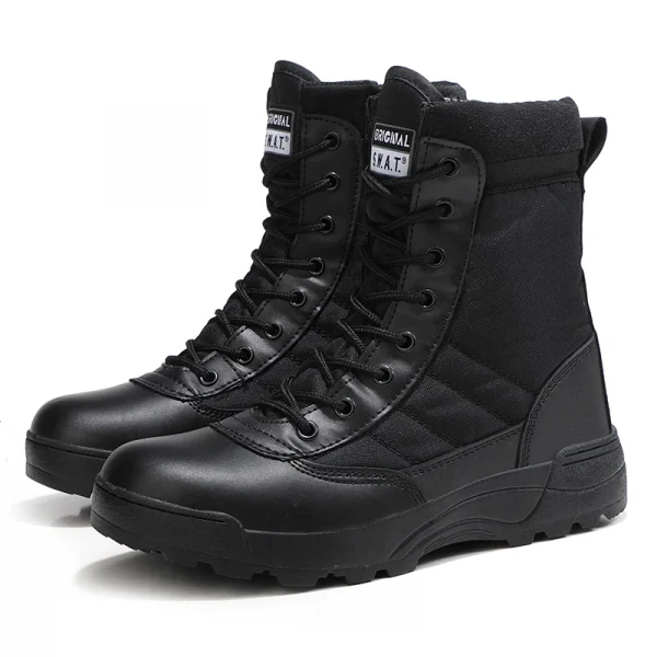 Greatshoes Mens Boots Hunting Boots,Black Leather Boots High Top Boots for Men,Anti-Slip Boots Desert Boots - Image 2