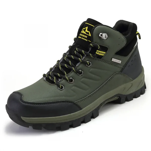 British Style Men Ankle Boot Fashion Footwear PU Leather High Top With Plush Men's Desert Outdoor Training Combat Snow Boots - Image 2